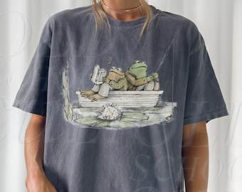 Frog 90s Vintage Comfort Colors Shirt, Retro Toad Tee, Nature Shirt, 2000s Frog T-Shirt, Book Lovers Shirt, Oversize Cute Cotton Washed Tee