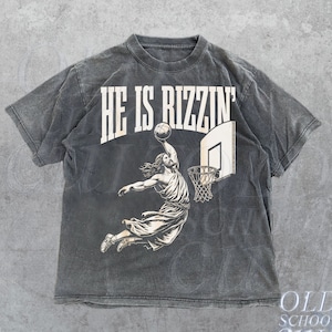 He Is Rizzin' Vintage 90s Shirt, Funny Jesus Shirt, Humor Easter Shirt, Christian Easter Shirt, Easter Gift, Jesus Playing Basketball