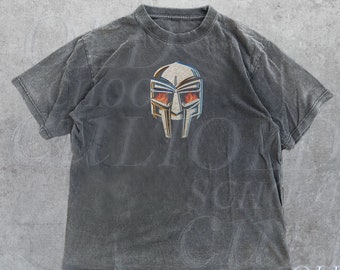 Metall Gesicht Y2k Grafik T-Shirt | Madvillain Metall Gesicht T-Shirt | Retro Unisex 90er Jahre Tee | Krieger T-Shirt | Oversize Classic Shirt | Beunruhigt