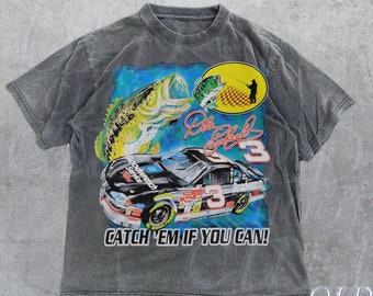 T-shirt de course vintage Nascar X Fishing, chemise graphique Bootleg rétro Y2k, t-shirt graphique de course rétro, chemise de course unisexe, cadeaux de course, t-shirt pêcheur