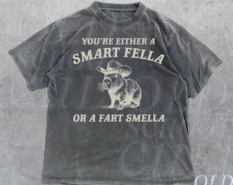 Are You A Smart Fella Or Fart Smella Vintage Style Shirt, Retro Cartoon T Shirt, Weird T Shirt, Meme T Shirt, Cabybara Shirt, Relaxed Cotton