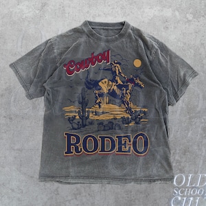 Camiseta gráfica vintage de vaquero occidental, camisa occidental gráfica retro de los años 90, rodeo tese, camisa de vaquero de gran tamaño de rodeo, regalo del salvaje oeste, regalo genial