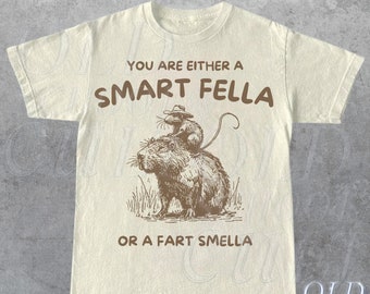 Are You A Smart Fella Or Fart Smella Vintage Shirt, Rat Riding Cabybara Retro T Shirt, Capybara 90s T Shirt, Meme T Shirt, Cabybara Shirt