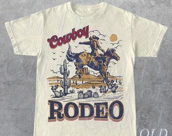 T-shirt cowboy graphique des années 90, chemise western graphique vintage des années 2000, t-shirt cool rétro, chemise unisexe adulte décontractée rodéo, cadeau Far West