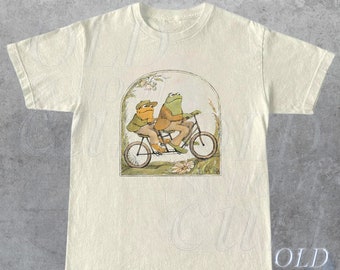Kikker jaren '90 Vintage T-shirt, Retro Toad Grafisch Shirt, Retro Book Lovers Shirt, Schattig Kikker Cadeau, Grappig Klassiek Shirt, Unisex Oversize Katoenen T-shirt