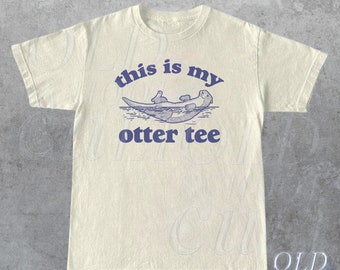 Dies ist mein Otter T-Shirt, Vintage Otter Grafik-T-Shirt, lustiges Natur-T-Shirt, Retro 90er Jahre Grafik-Shirt, entspanntes Unisex-Erwachsen-T-Shirt, Otter Geschenk