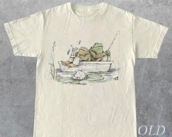 Frog 90s Vintage Graphic Shirt, Retro Toad Tee, Nature Shirt, 2000s Frog T-Shirt, Book Lovers Shirt, Vintage Unisex Oversize Cotton Tee