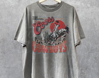 Coors Western Cowboy T-Shirt, Vintage 90s Western Shirt, Retro Coors Tee, Rodeo Cowboy Shirt, Wild West Gift, Unisex Adult Graphic Tee