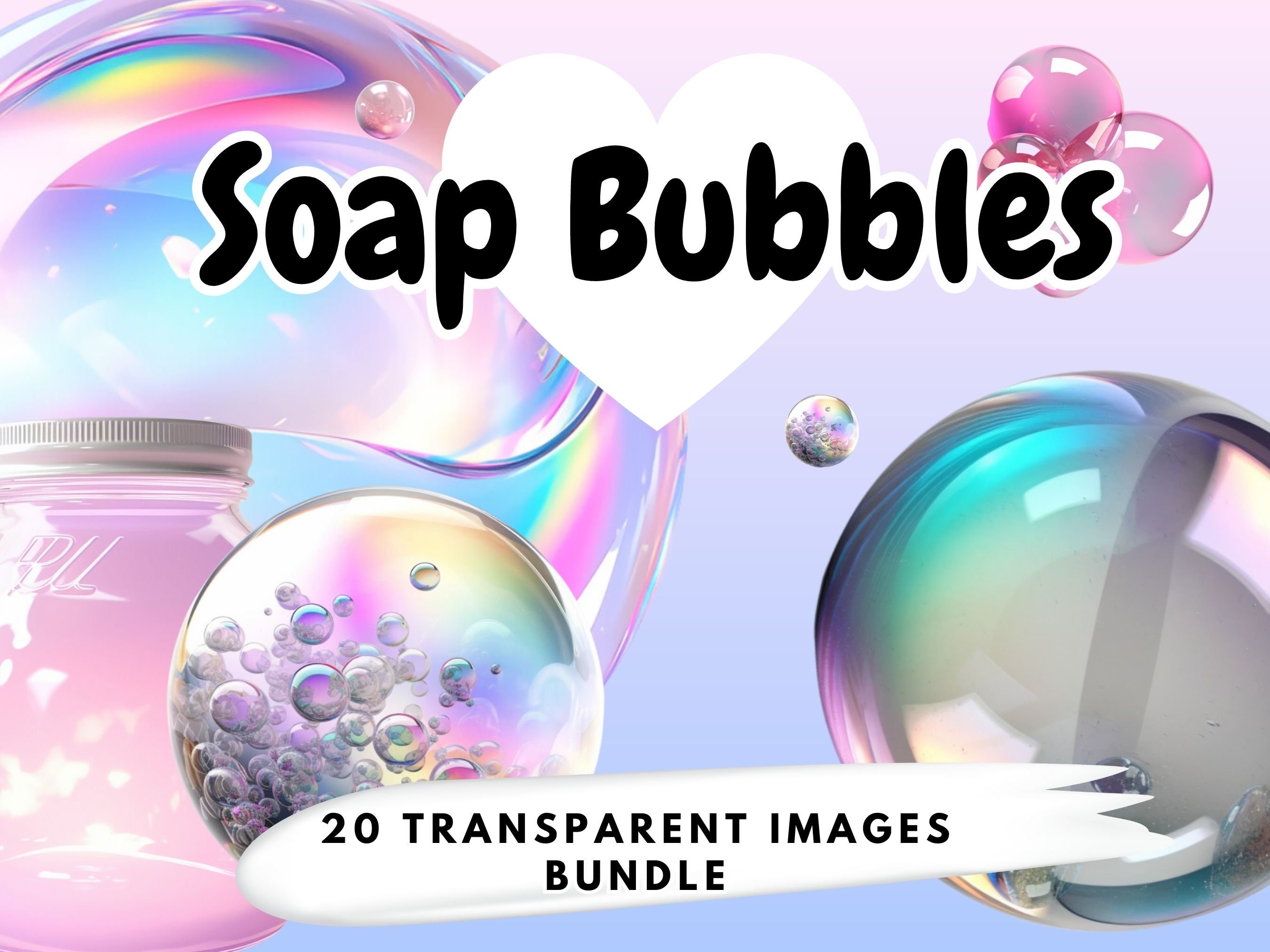 Single Rainbow bubble light design and design of 3 water bubbles