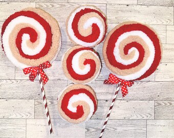 Gingerbread Tree Ornament Ball Picks Wreath Attachment Candy Decoration Christmas Accent Yarn Wrapped Holiday Embellishment Tiered Tray Vase