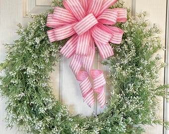 Spring Greenery Grapevine Wreath for Front Door Everyday Door Decor Mother's Day Gift Idea for Housewarming Farmhouse Theme Bridal Shower