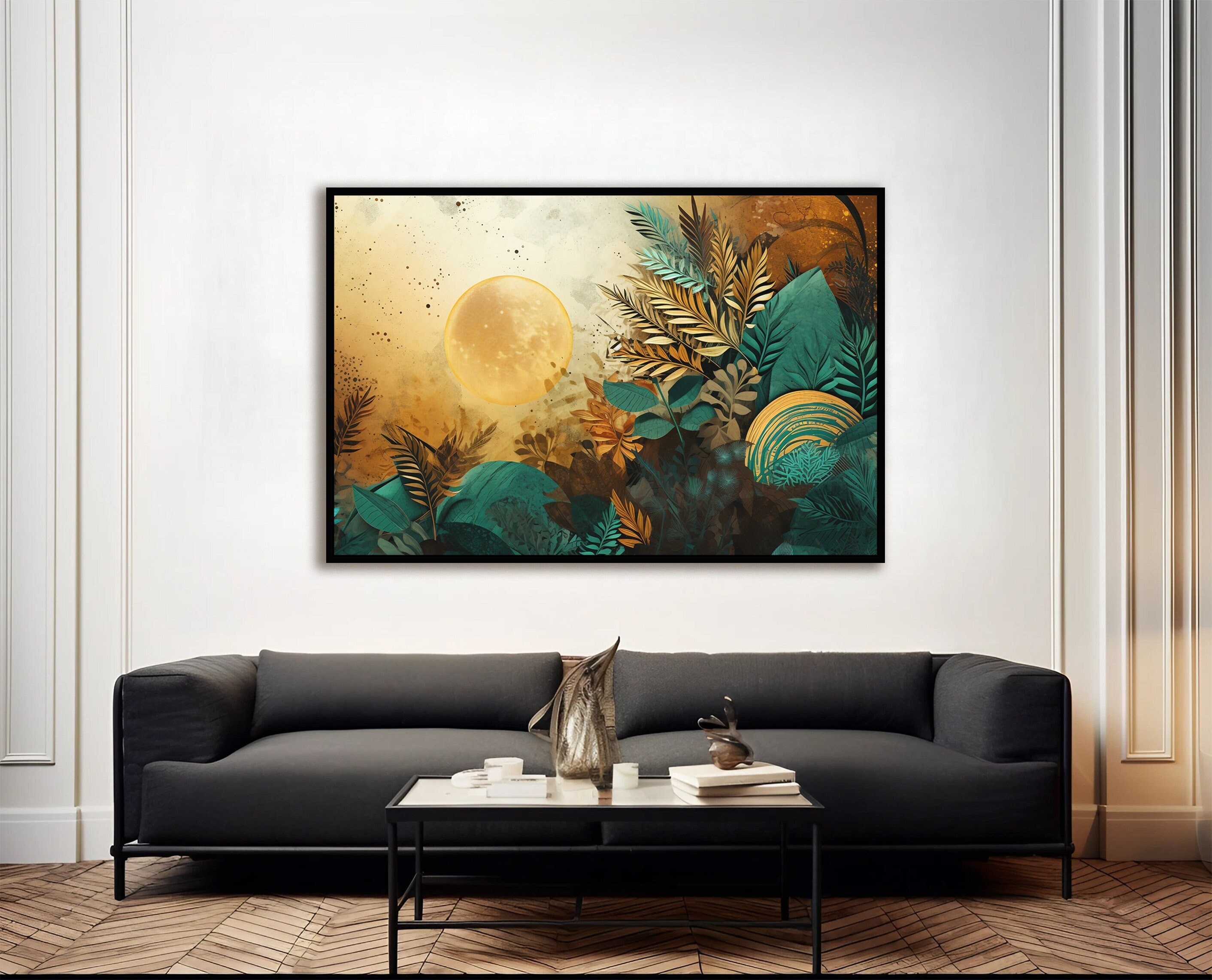 Abstract Wall Art, Nature Inspired Print, Bold Beautiful Color and ... - Bold Apartment Decor With Nature-Inspired Wall Art