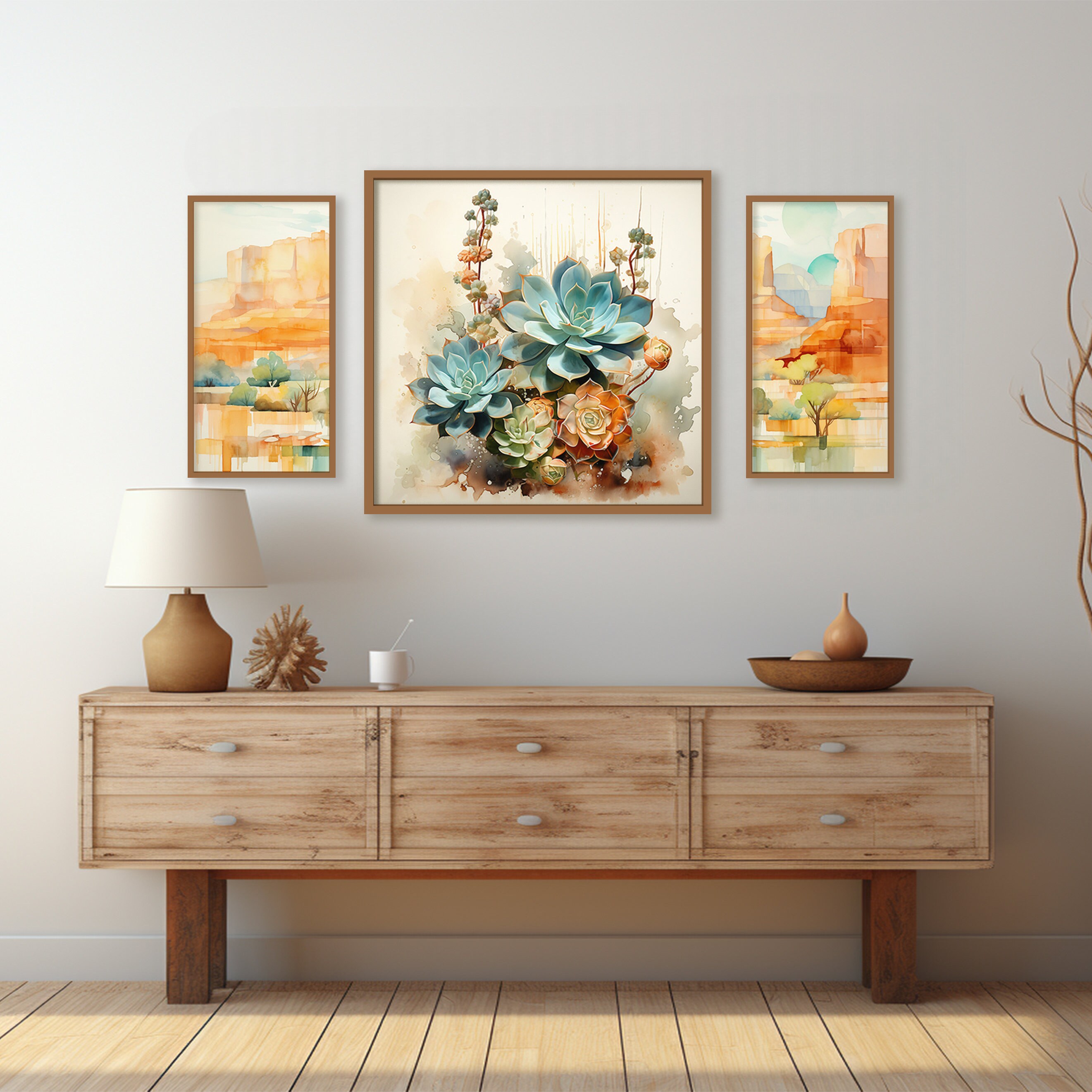 3 Piece Set Succulent Art Prints - Southwest Inspired, Botanicals ...