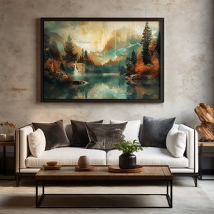 Image showcasing Abstract Wall Art. Nature-inspired Print, Surreal Landscape Poster ...