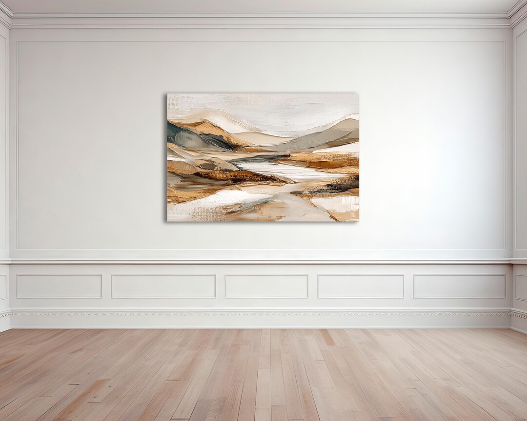 Neutral Abstract Wall Art Print, Beige White and Gray Modern Art ...