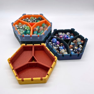 HexStack Dice Tray with Inserts - Perfect for Dice and Game Pieces