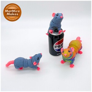 Cute Poseable Rat Toy 3D Printed Playful Articulated Animal Toy, Adult &amp; Juvenile Sizes ...
