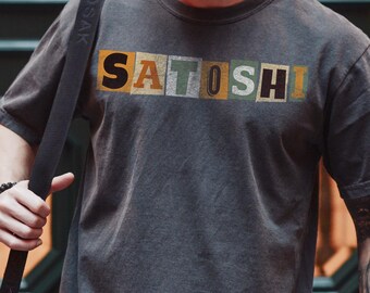 Satoshi Bitcoin Retro Art Comfort Colors Tee: Vintage Crypto Shirt