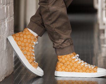 Bitcoin Art Men’s High Top Canvas Shoes