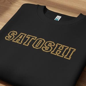 Satoshi Bitcoin Embroidered Sweatshirt: Crypto HODLer Crewneck