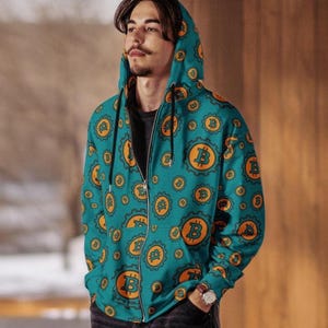 Bitcoin Art Zip Hoodie: Kryptojacka med återvunnen fleece