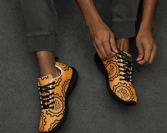 Bitcoin Art Men’s Athletic Shoes - Gifts for Crypto Enthusiasts