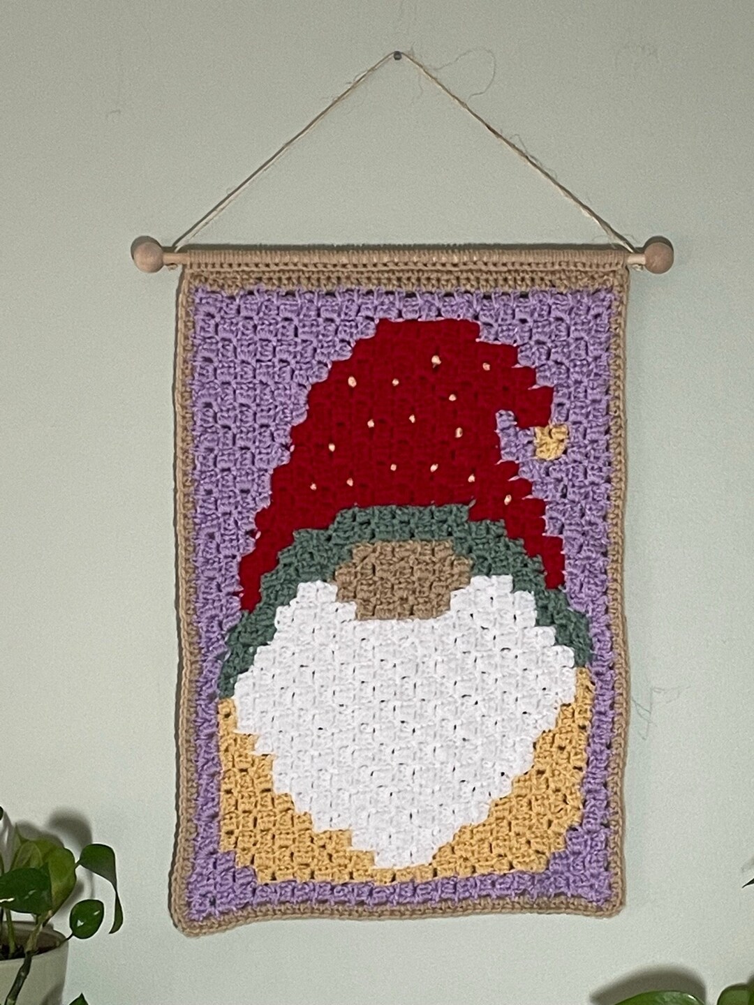 Gnome Wall Hanging, Strawberry Cap Gnome, Gnome Door Hanging, Gnome