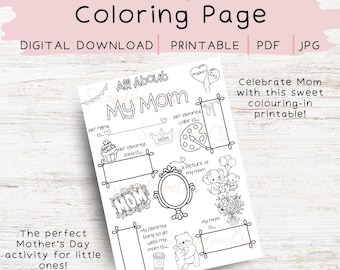 All About My Mom Activity (PDF), Mother's Day Activity