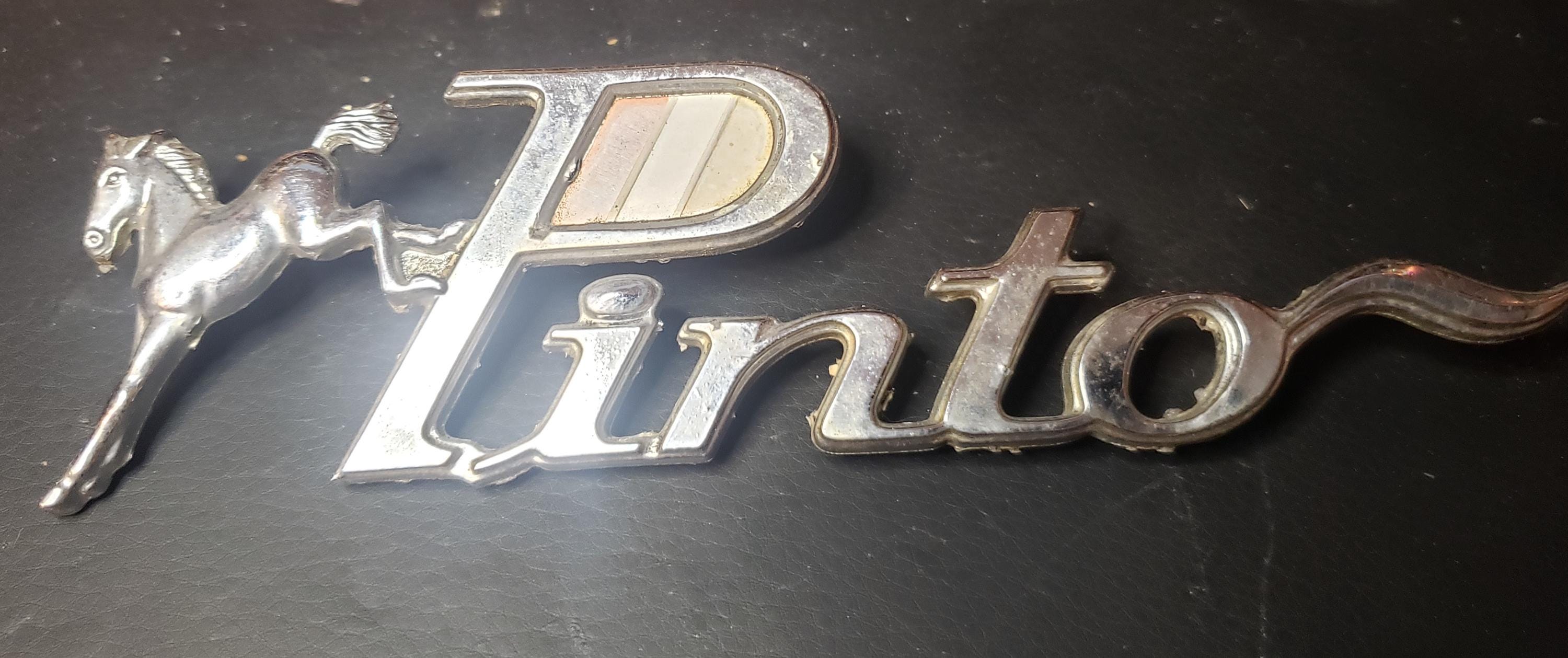 Vintage Chrome Ford Pinto Logo (B)