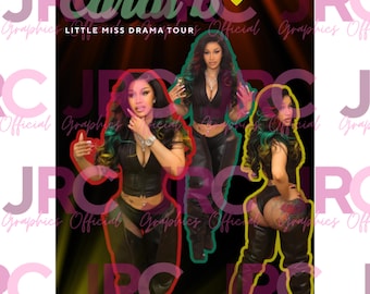Cardi B - Design della maglietta del Little Miss Drama Tour PNG