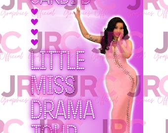 Cardi B - Design della maglietta del Little Miss Drama Tour PNG