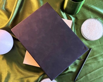 Premium Midnight Black A4 Sketchbook Made From Bamboo | PU Vegan Leather | 100 gsm Bamboo Paper 128sheets/256pages | Sketch | Art |PRE-ORDER