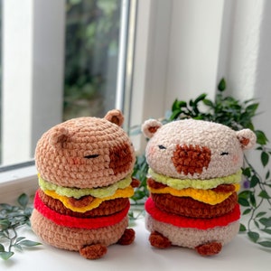 Low-Sew Capybara Burger Crochet Pattern By.Geekie