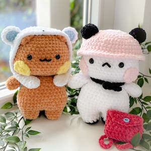 Bear and Panda 2 in 1 PATTERN including cute accessories By.Geekie