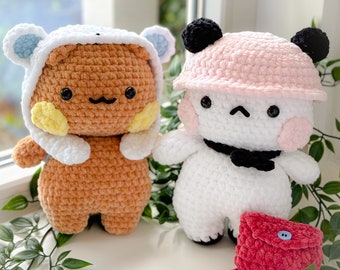 Bear and Panda 2 in 1 PATTERN including cute accessories By.Geekie