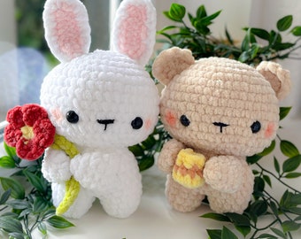 Bunny and Bear Buddies. 2 in 1 Pattern By.Geekie