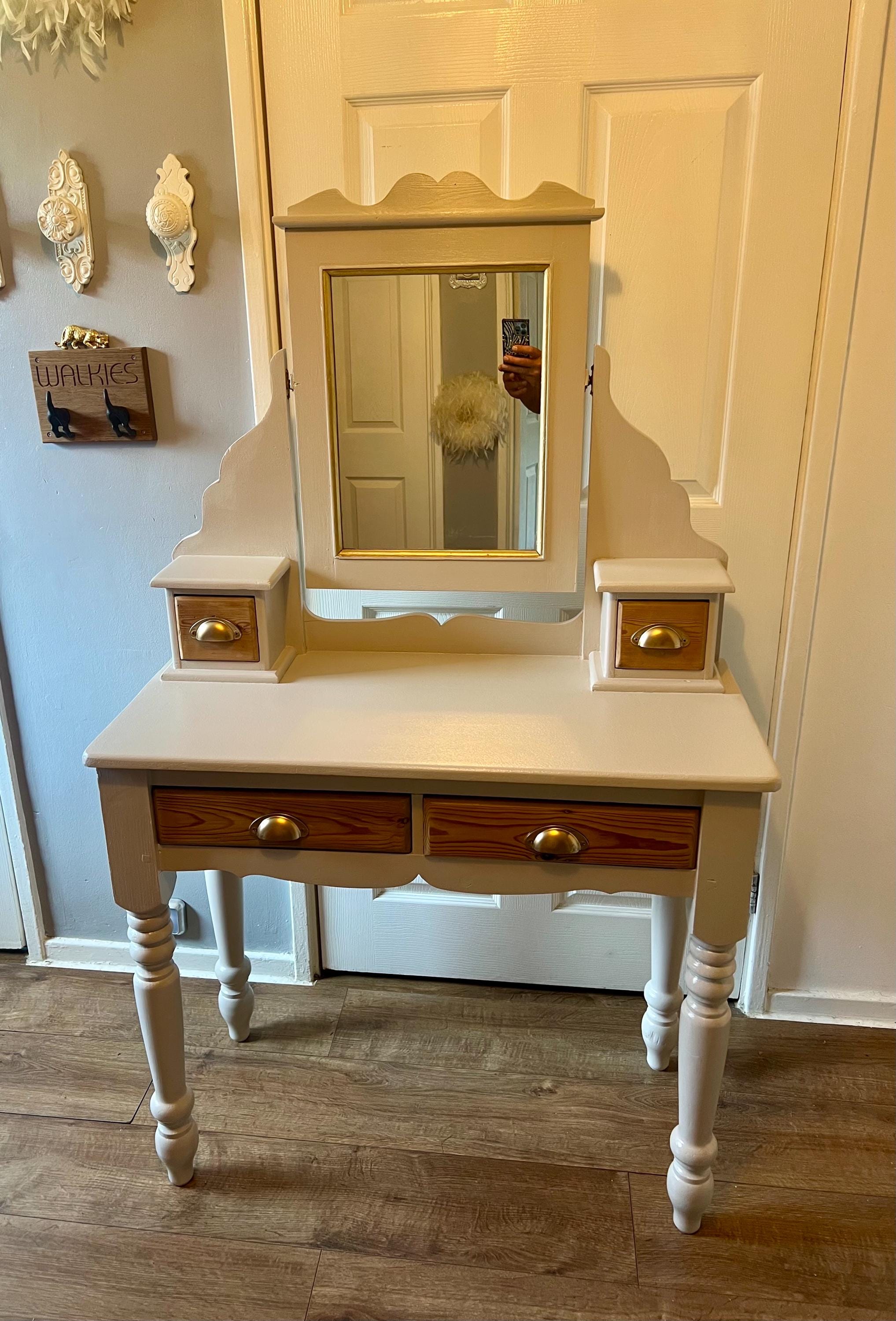 lovely hand painted pine dresser with mirror