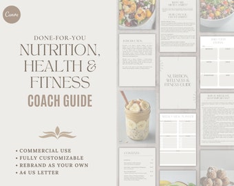 Ebook de nutrición, fitness y bienestar: Plantilla de Canva para planificador GoodNotes (descarga digital)