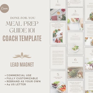 Meal Prepping Planner Coaching Template | Food Prep Nutrition Coach Guide | Fitness Health Coach Meal Planning | Commercial Use Lead Magnet