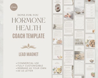 Plantilla de guía de coaching nutricional para la salud hormonal: eBook de Canva (uso comercial)