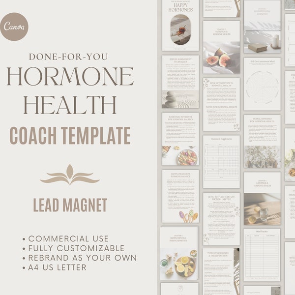 Hormone Health Nutrition Coaching Guide Template | Menopause and Wellness Guide | Gut Health | Commercial Use Lead Magnet