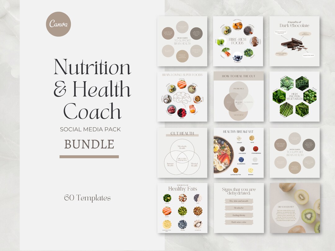 Nutrition Coach Instagram Template Canva Instagram Post Health Template ...
