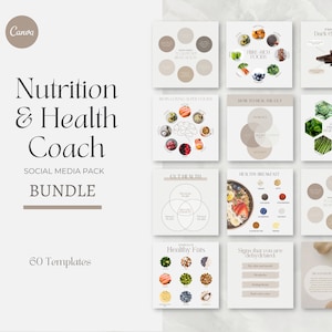 Nutrition Coach Instagram Post Templates: Canva Health & Wellness (Digital Download)