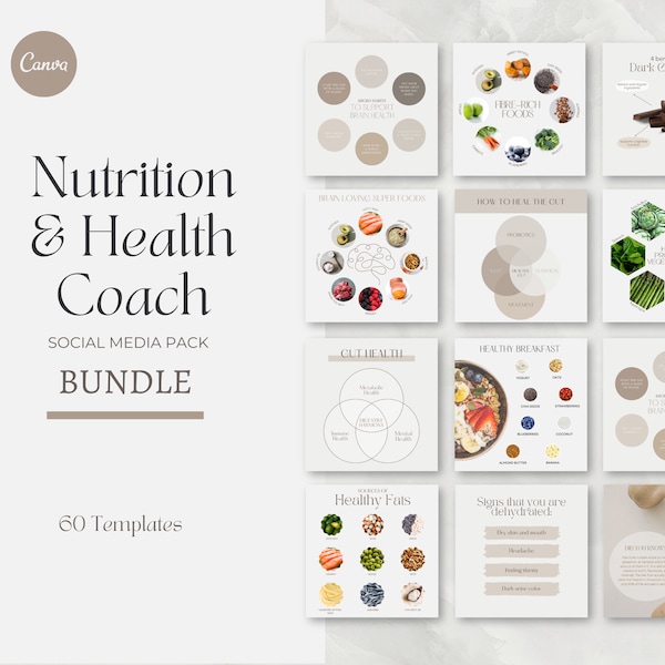 Nutrition Coach Instagram Template | Canva Instagram Post | Health Template | Health Coach | Wellness Coach Template | Nutrition Download