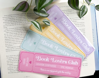 Book Lovers Club Bookmark | Bookmark for reader | Gift for reader | Romance Reader | Thriller | Mystery | Bookmark