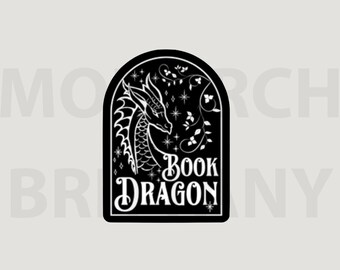 Book Dragon | Dragons Fantasy Sticker | Fantasy Book | Fantasy Reader | Bookish Sticker | Kindle Sticker | Reader Sticker