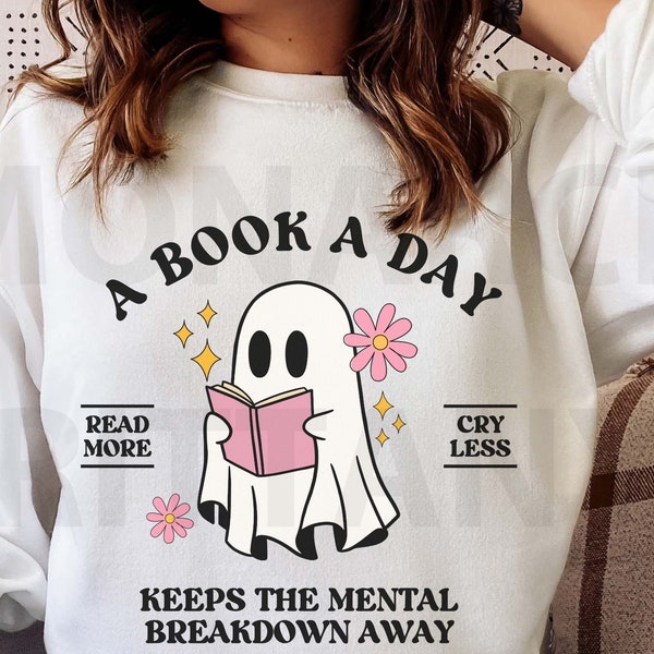 Buch Sweatshirt, A Book A Day Keep The Mental Breakdown Away, Buch Geschenk, Buch-Liebhaber Geschenk, Lesebuch, Bücherwurm Geschenk, Buchklub Geschenk