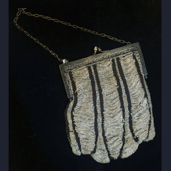 Art Deco Beaded Evening Bag, 1920s, Lavender lining, … Gem