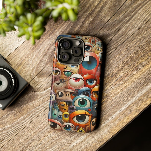 Peculiar gift for a particular person. All Eyes on Me. Someone looking at you phone. Now it can look back. iphone Tough Phone Case. Unique!!