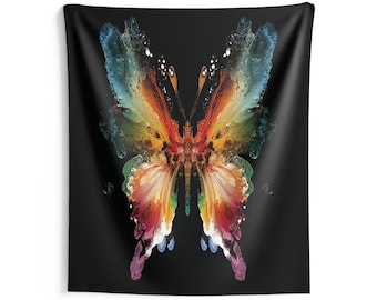 Rorschach Butterfly Tapestry, Psychedelic Wall Art